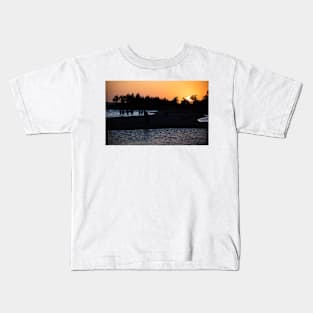 Crowd Silhouette at Sunset Kids T-Shirt